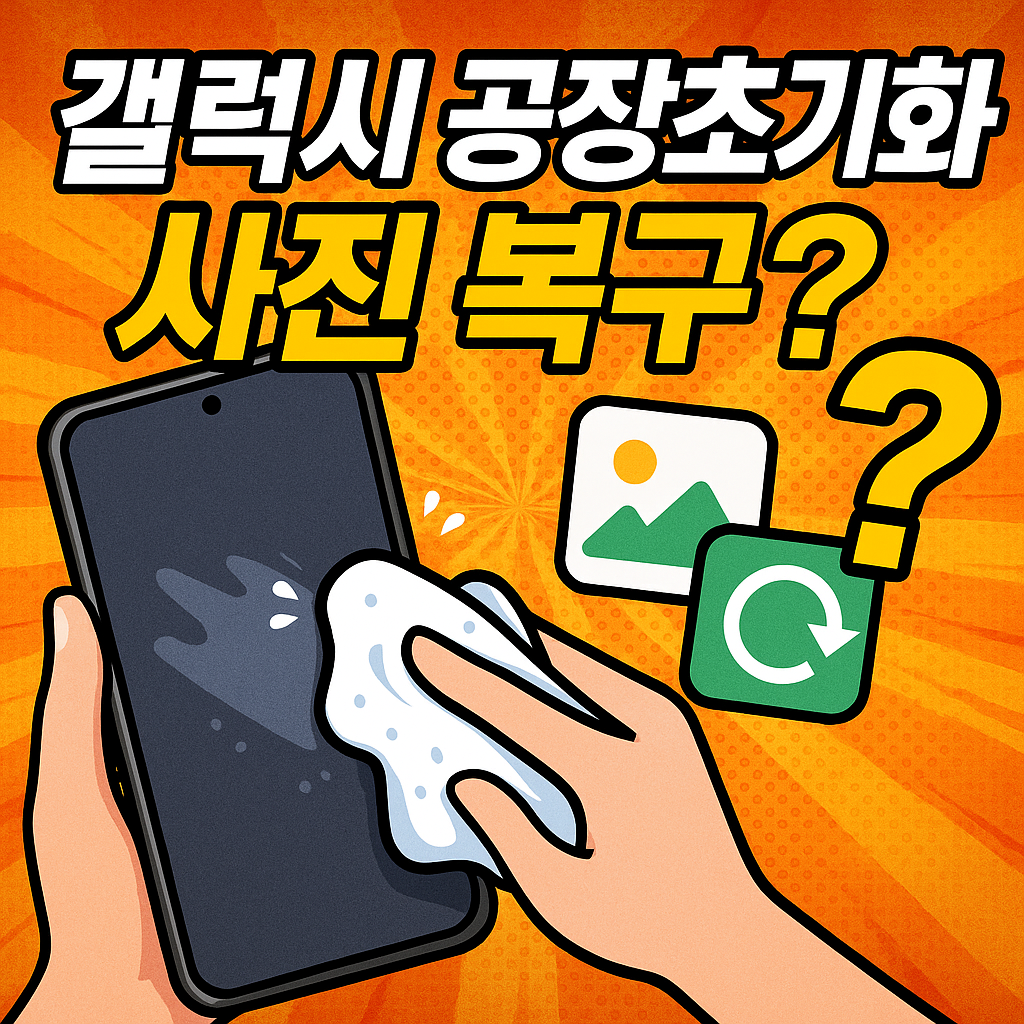 갤럭시 공장 초기화 후 사진 복구 가능성
