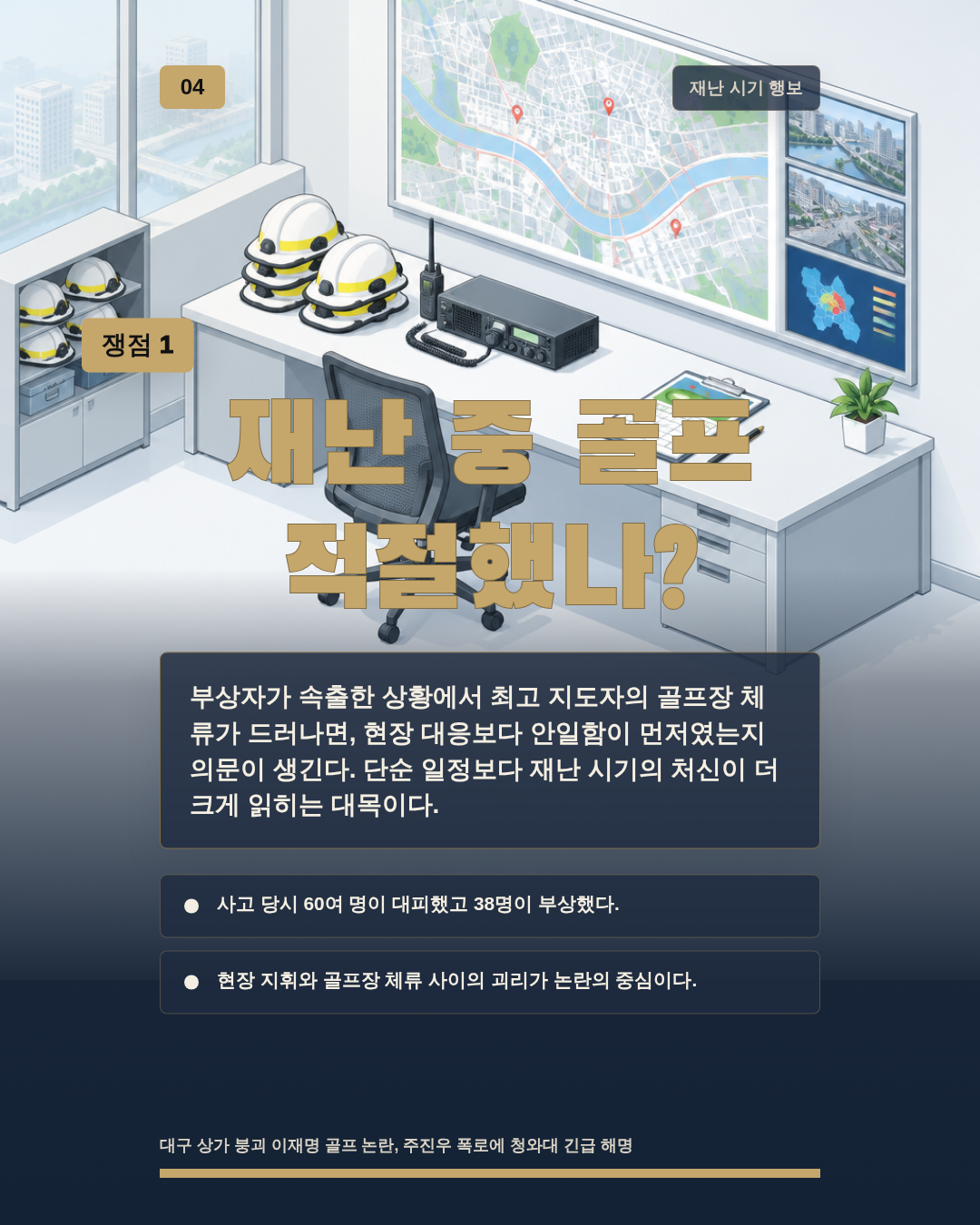 재난 중 골프 적절했나?