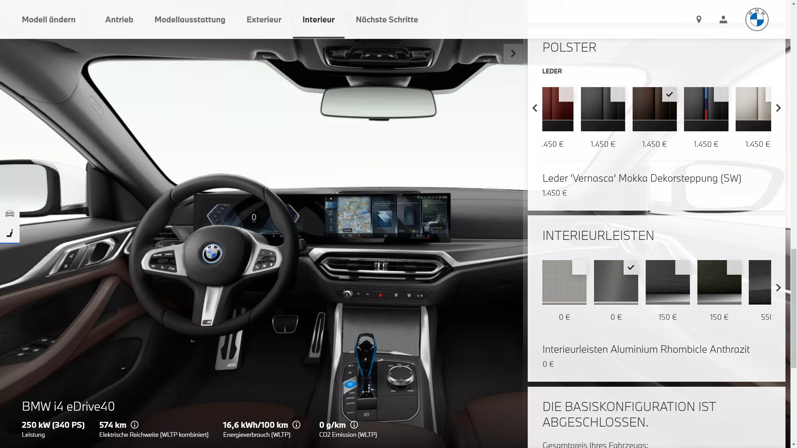 i4 eDrive40 M 스포츠를 한국형 패키지와 비슷하게 꾸몄습니다. (출처 : BMW 독일)