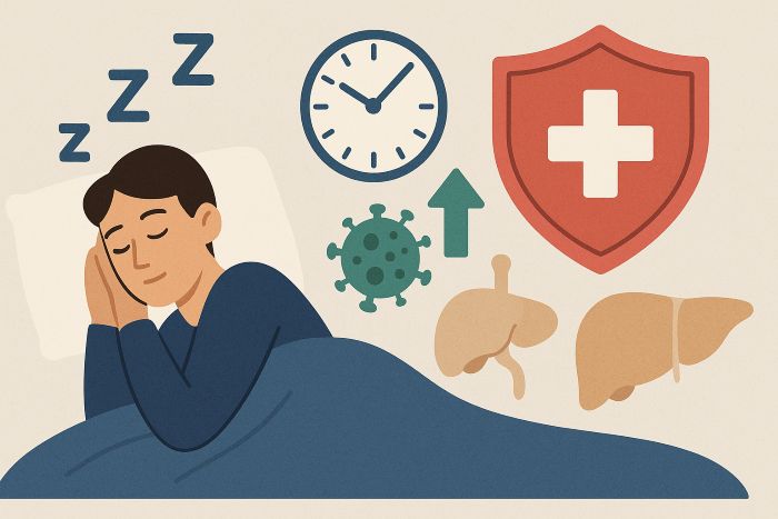 적정 수면시간(7~8시간)과 감염 질환의 상관관계