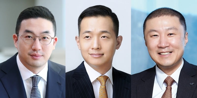 왼쪽부터 구광모 LG그룹 회장, 김동관 한화그룹 부회장, 구자은 LS그룹 회장.
