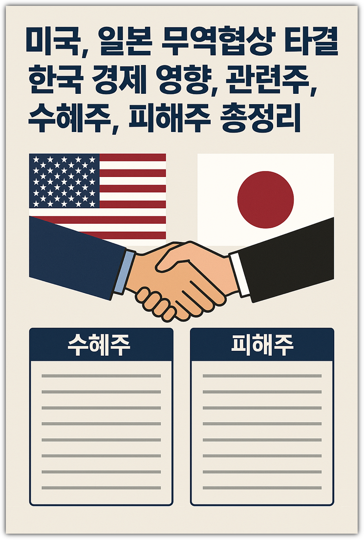 미국, 일본 무역협상 타결, 한국 경제 영향, 관련주, 수혜주, 피해주 총정리