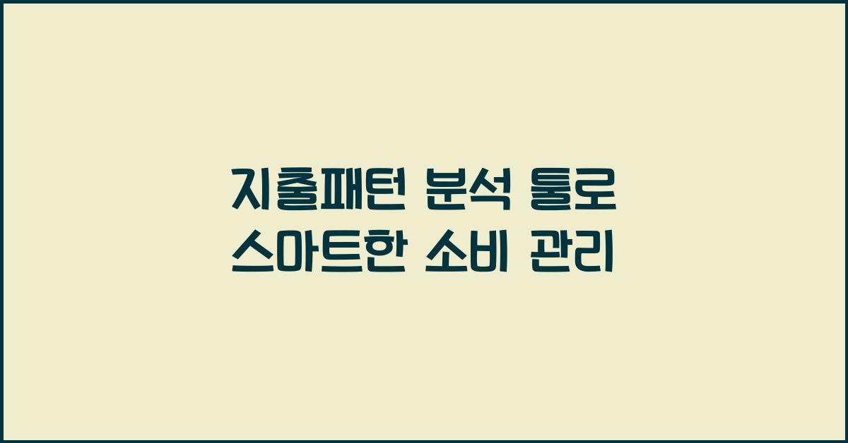 지출패턴 분석 툴