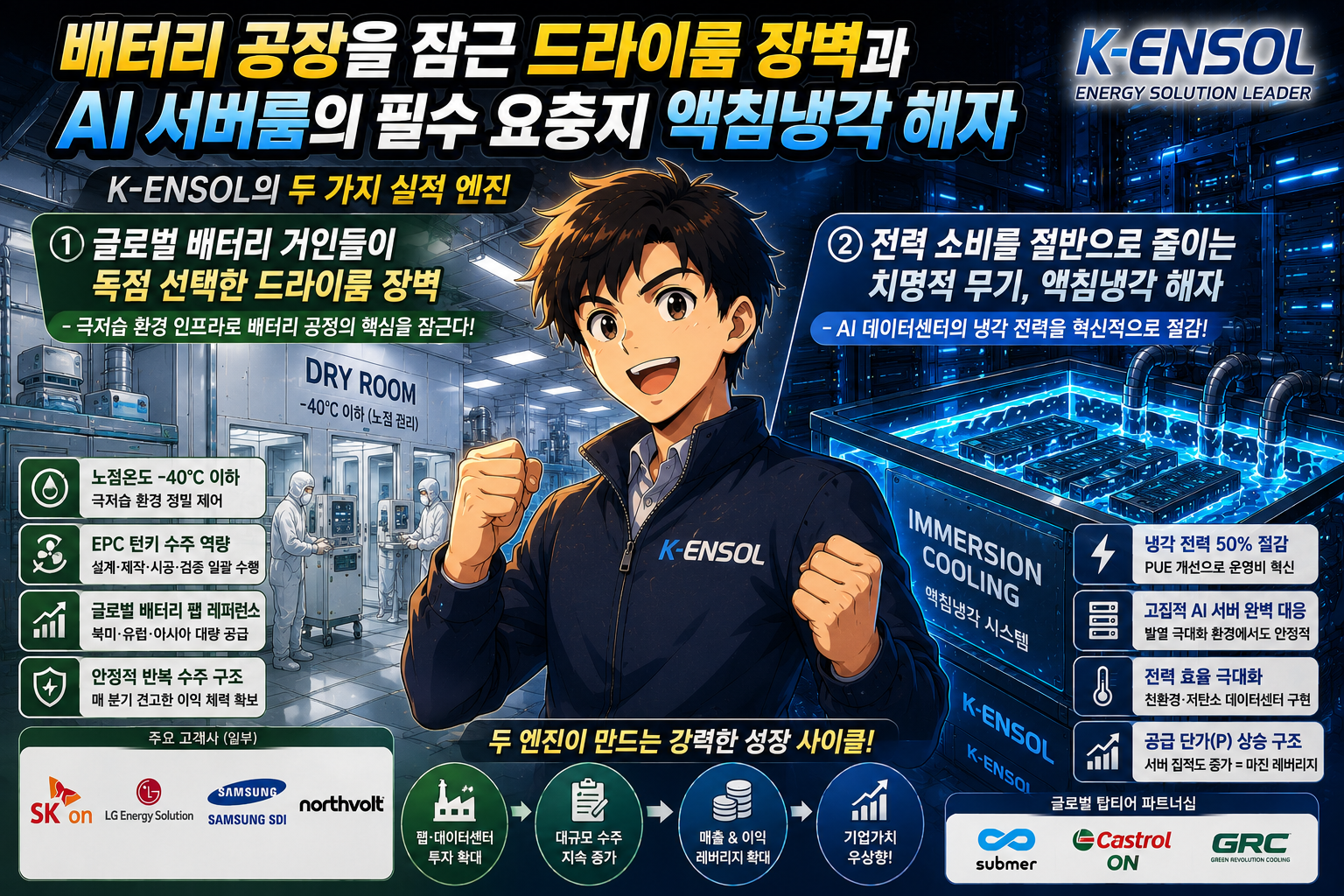 배터리 공장을 잠근 드라이룸 장벽과 AI 서버룸의 필수 요충지 액침냉각