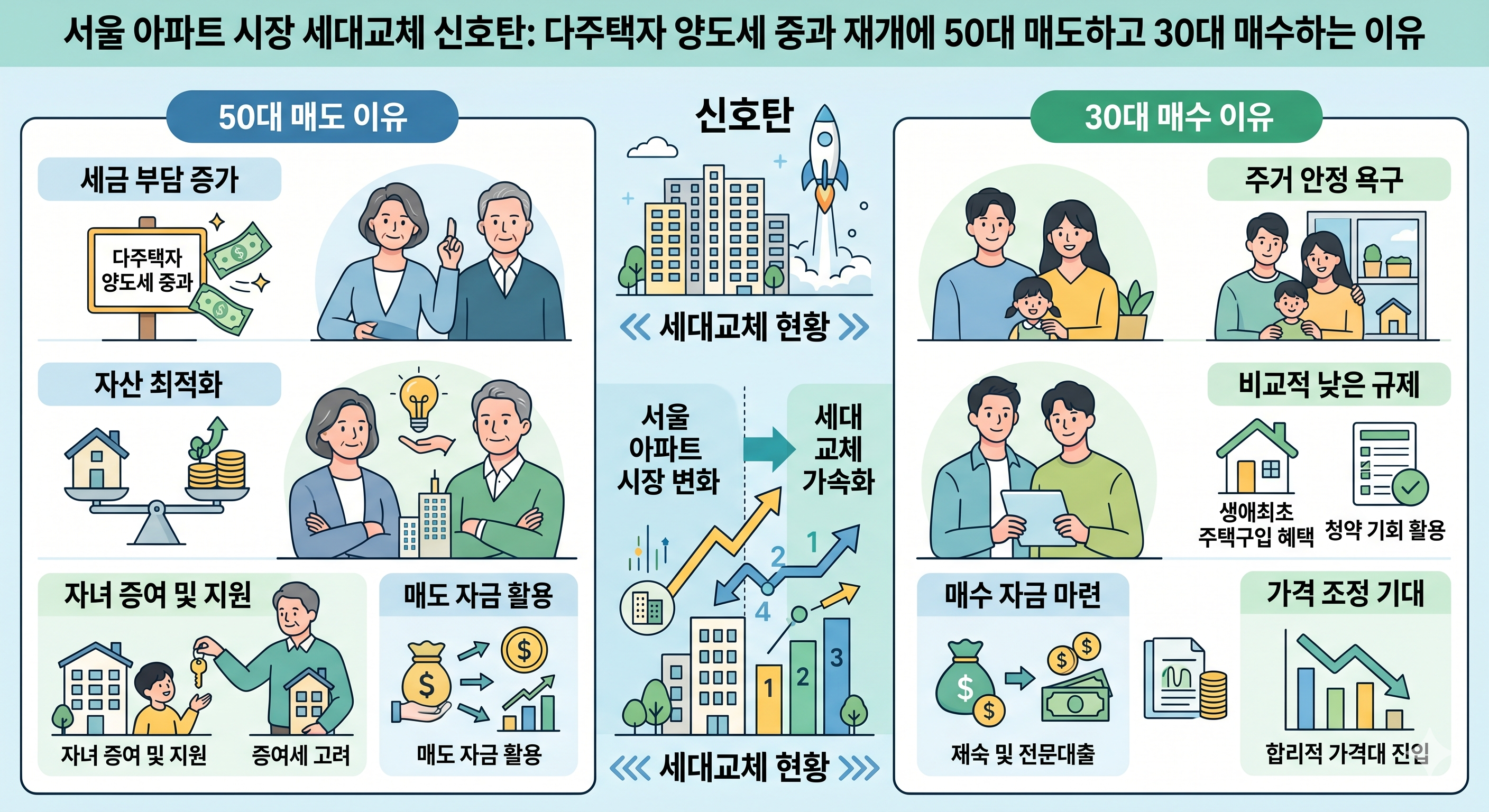 다주택자 양도세 중과 재개에 50대 매도하고 30대 매수하는 이유