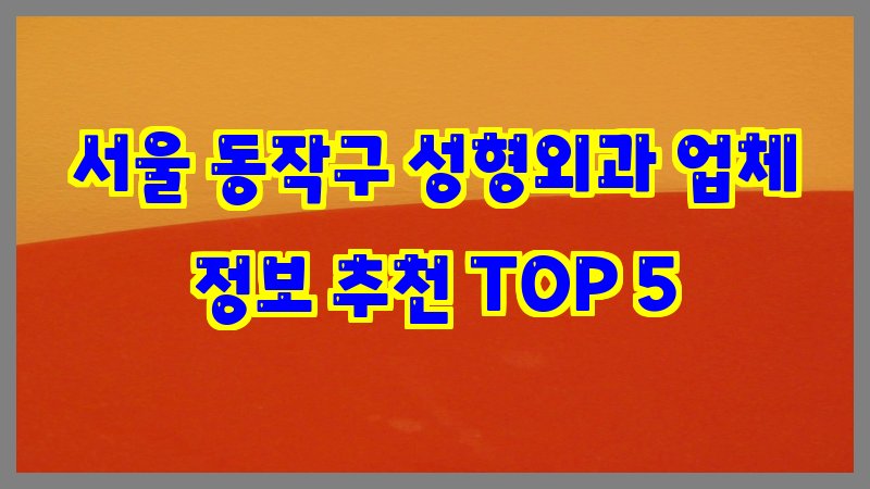 서울 동작구 성형외과