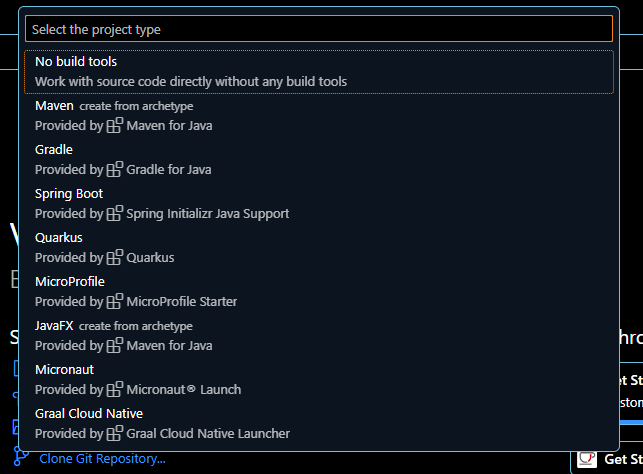Java Project Type 선택