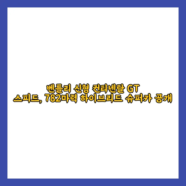 벤틀리 신형 컨티넨탈 GT 스피드, 782마력 하이브리드 슈퍼카 공개