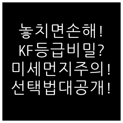 KF94 KF80 KF99 차이와 미..