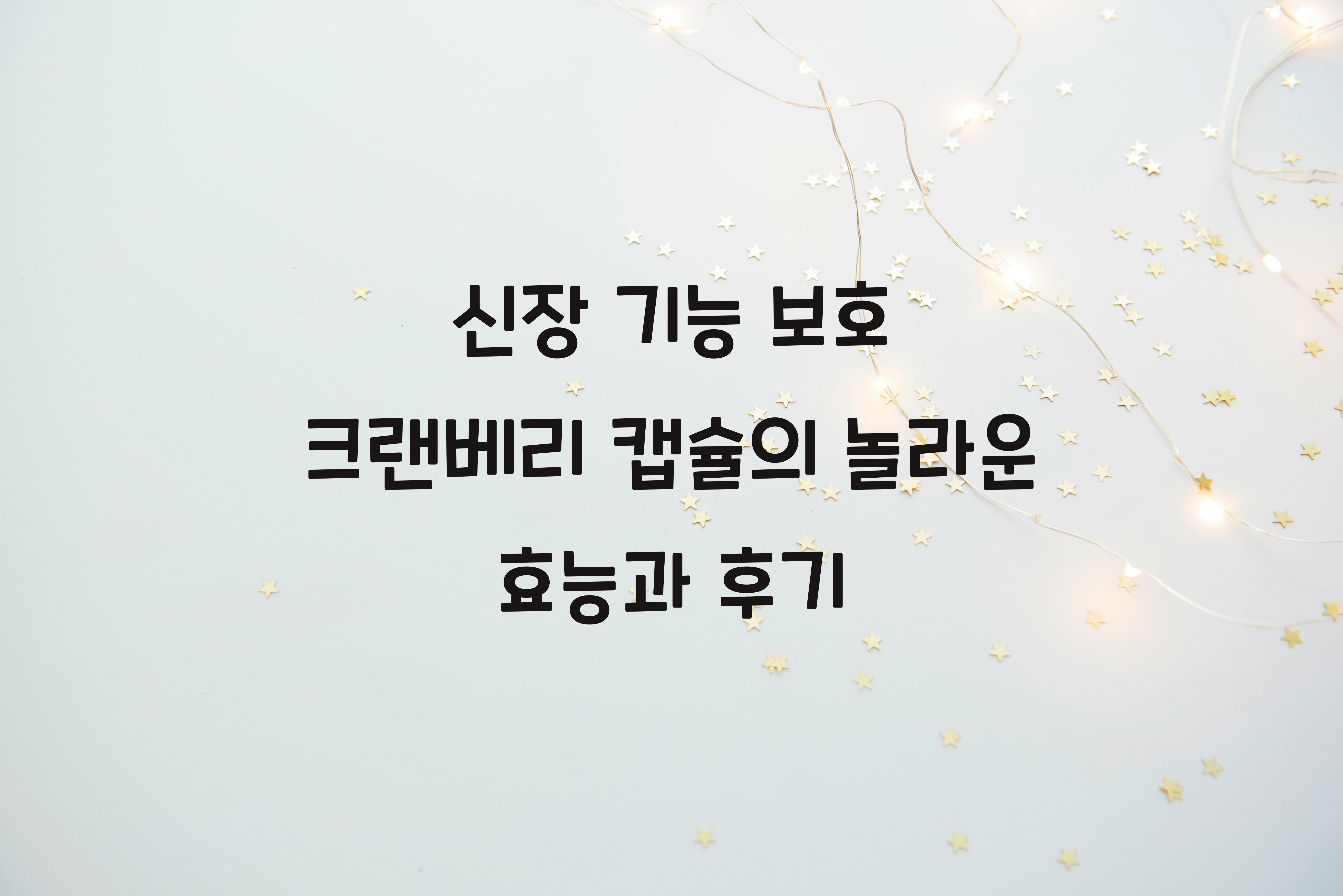 신장 기능 보호 크랜베리 캡슐