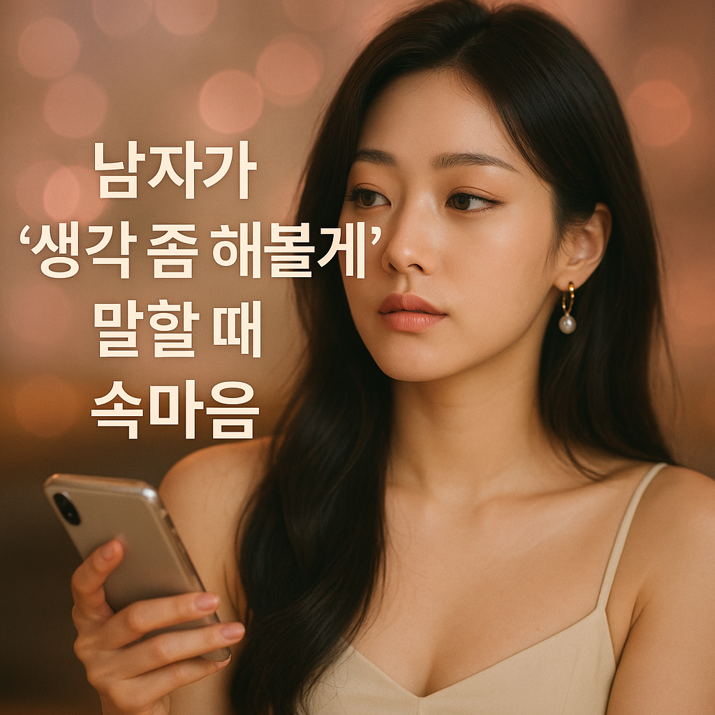 남자가 "생각 좀 해볼게" 말할 때 속마음과 여자의 대처법