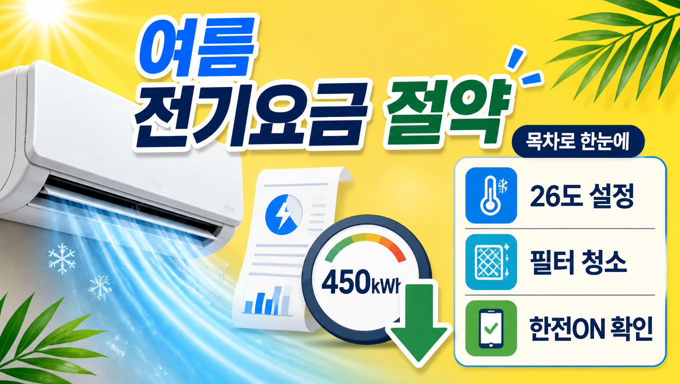 2026 여름 전기요금 450kWh 누진구간과 에어컨 절약법