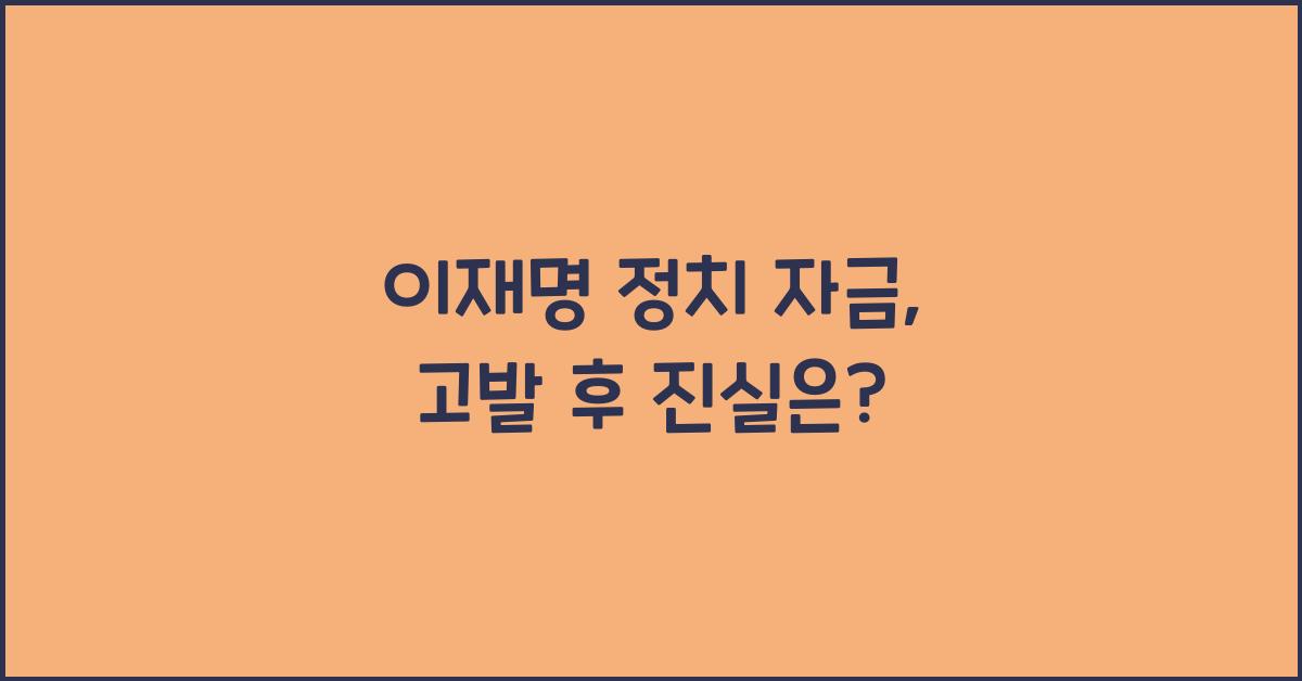 이재명 정치 자금