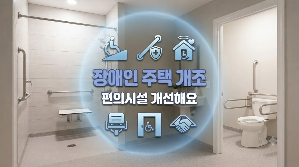 장애인이 거주하는 화장실을 편리하게 개조한 모습