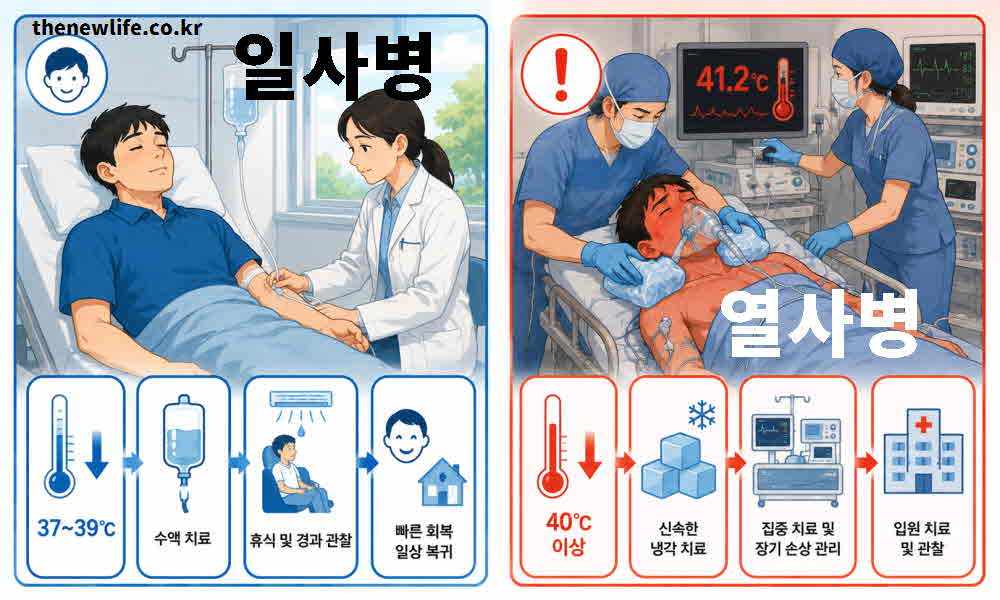 일사병 열사병 차이점 치료