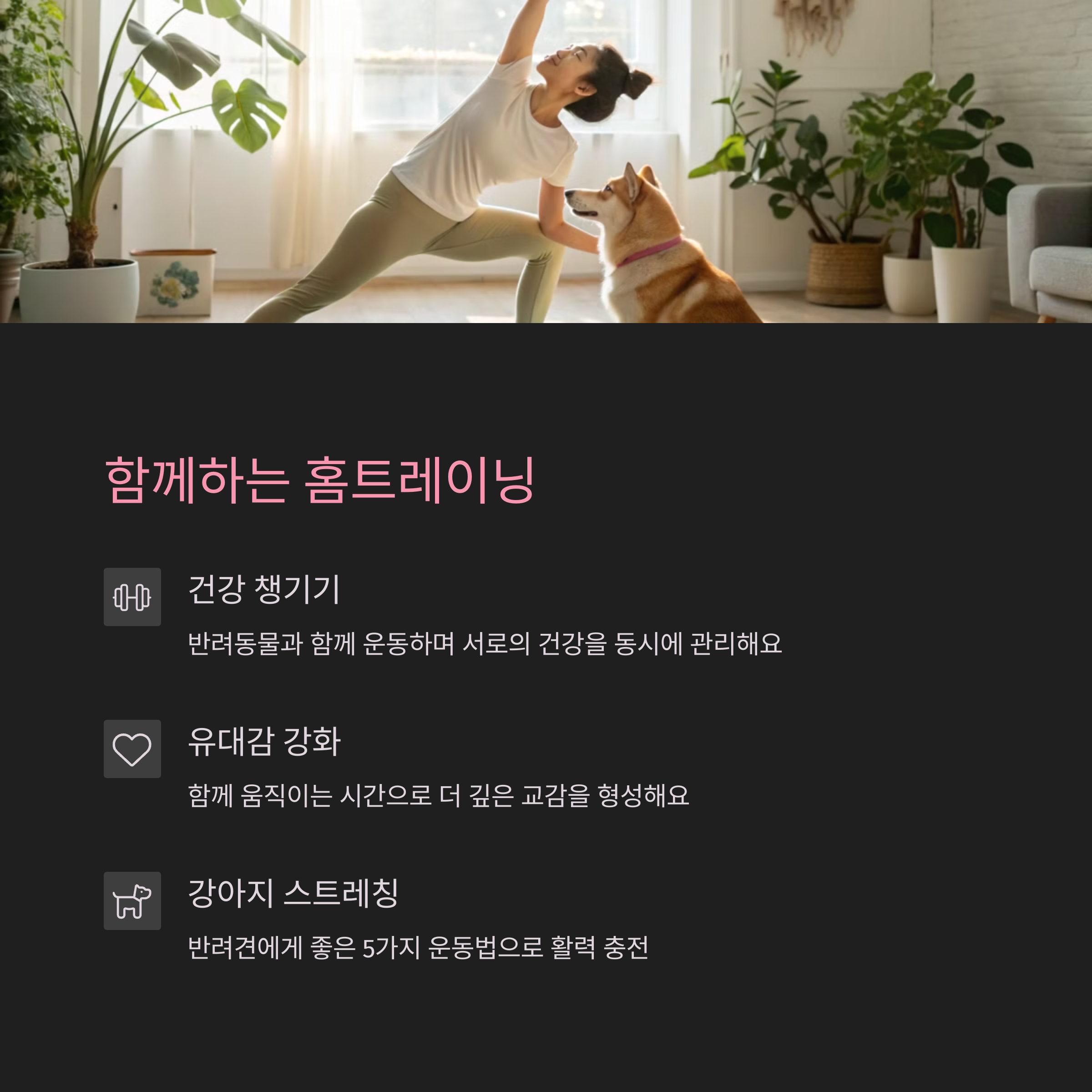 ๋ฐ๋ ค๋๋ฌผ๊ณผ ํจ๊ปํ๋ฉด ๋ ํ๋ณตํด์ง๋ 7๊ฐ์ง ํน๋ณํ ํ๋