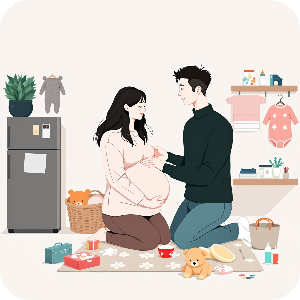 임신한 부부 이미지