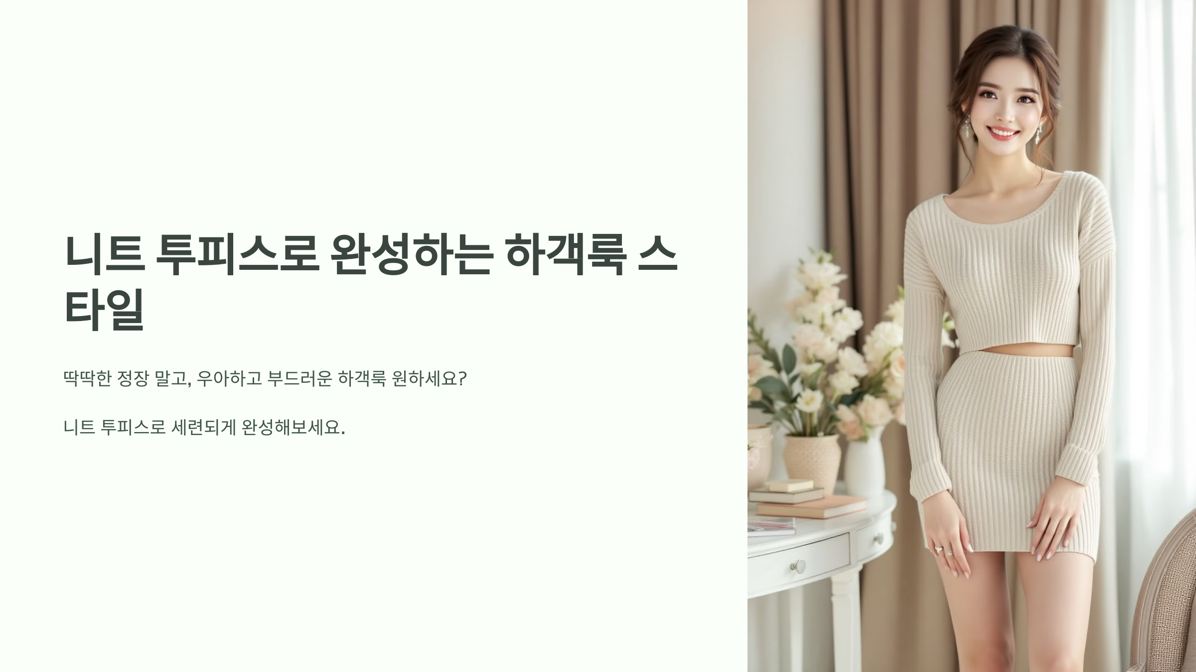 니트 투피스로 완성하는 하객룩 스타일