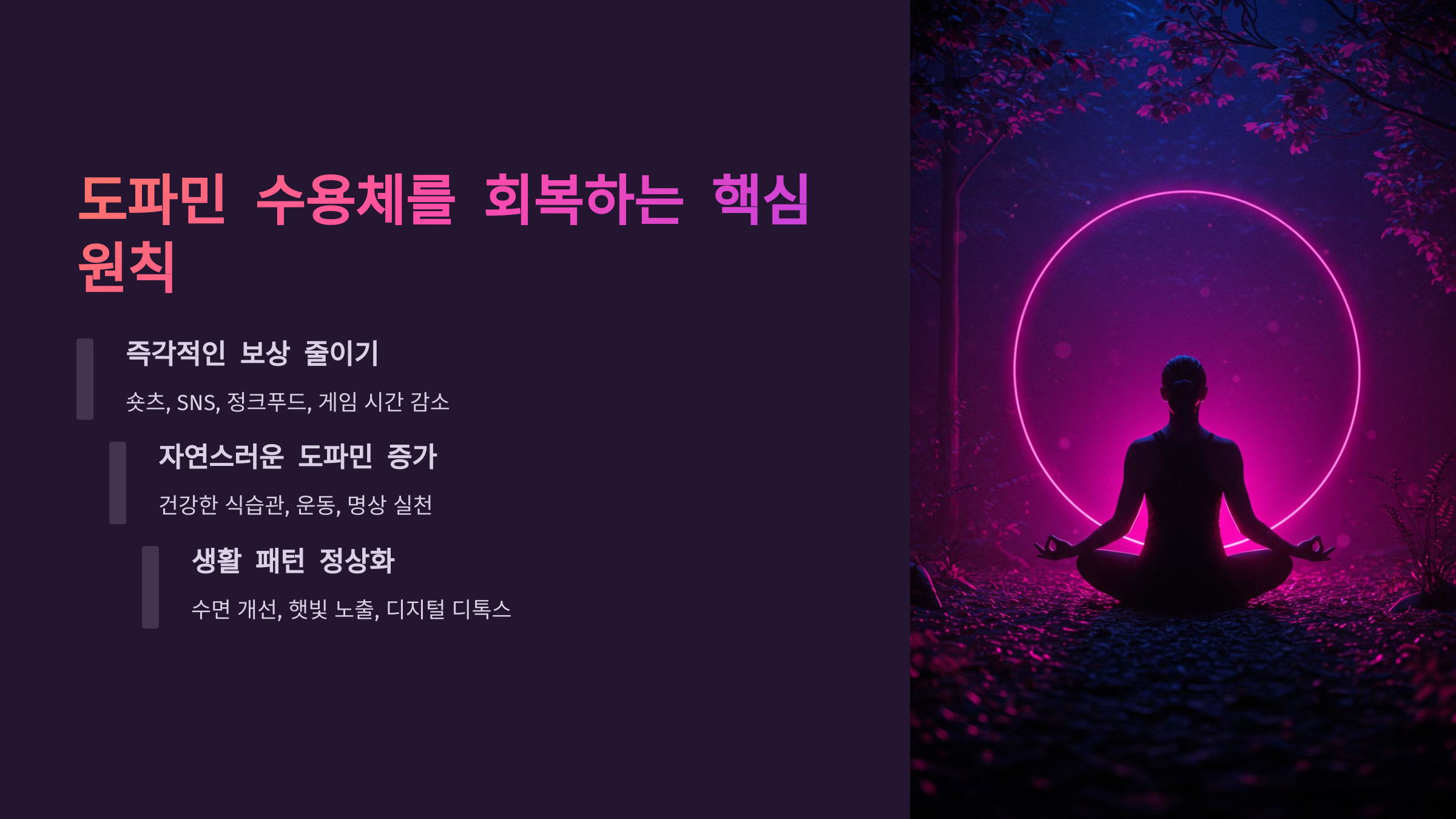 3. 도파민 수용체를 회복하는 핵심 원칙