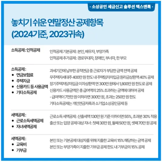 놓치기 쉬운 연말정산 공제항목