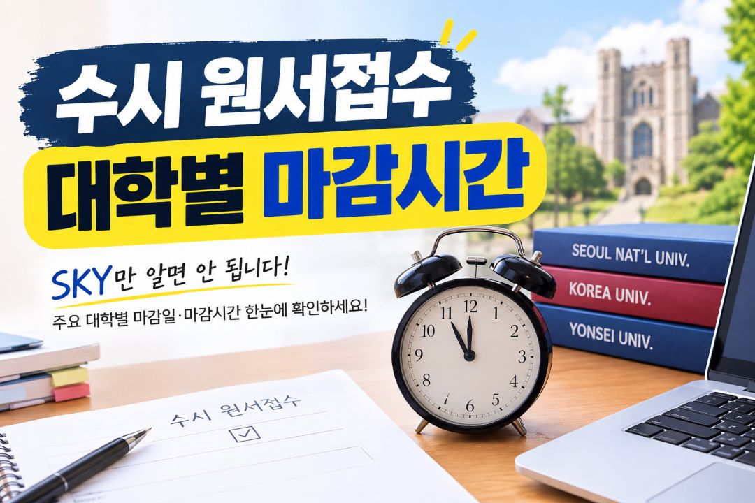 수시 원서접수 대학별 마감시간