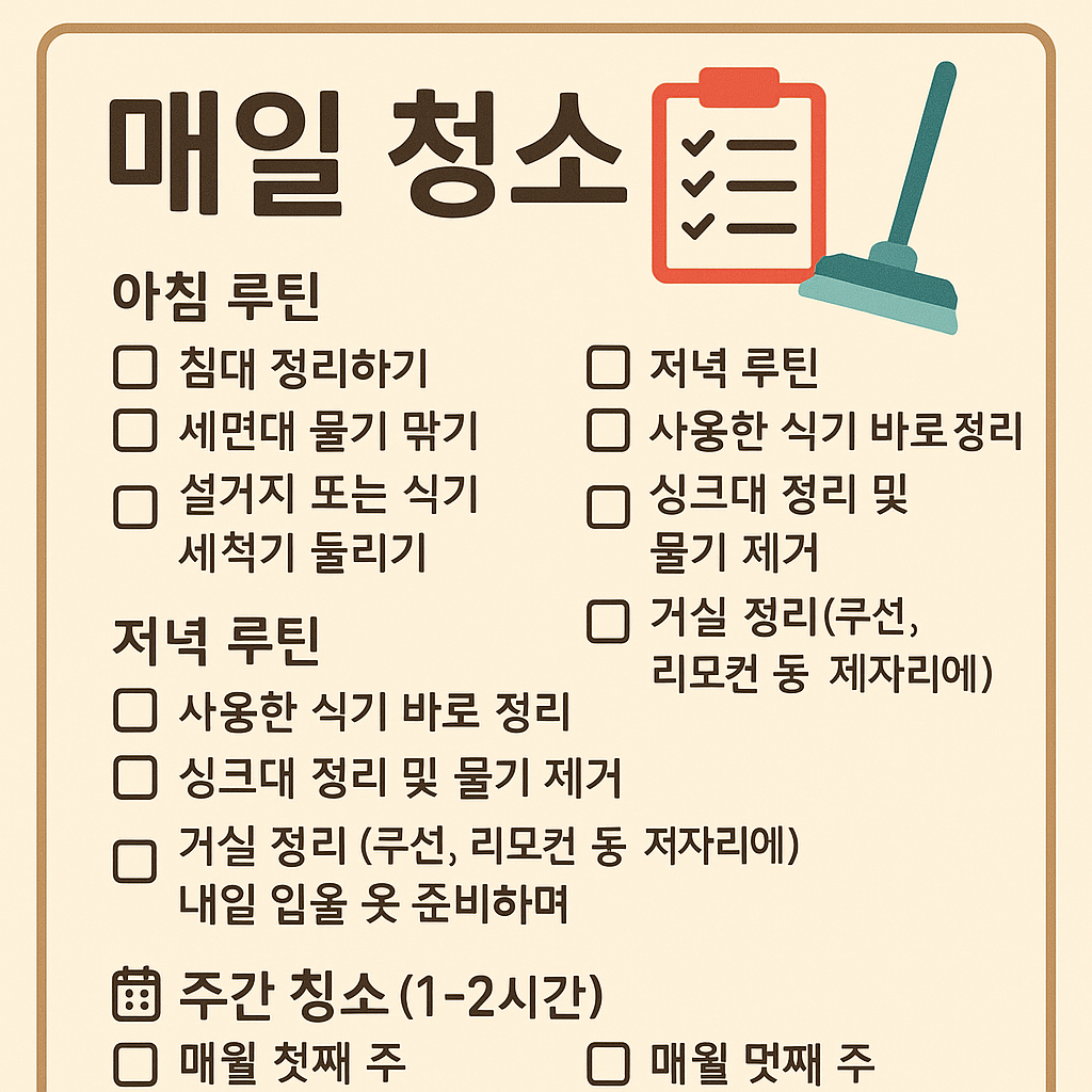 🏠 맞춤형 집청소 루틴 가이드