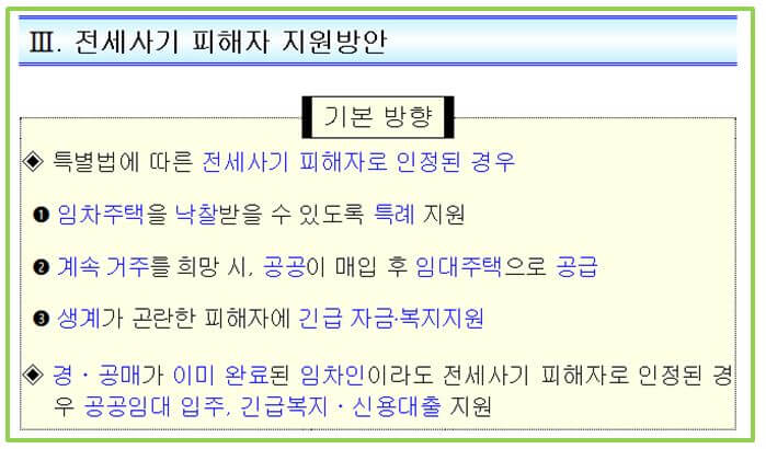 전세사기 피해자 지원방안