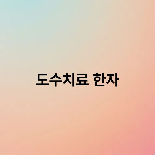 도수치료 한자

