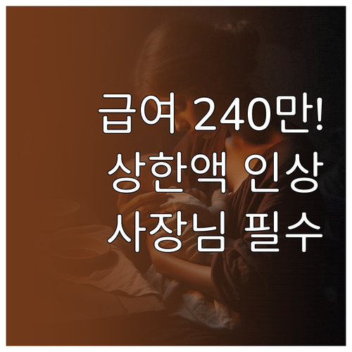 출산전후휴가 급여 상한액 240만원 ..