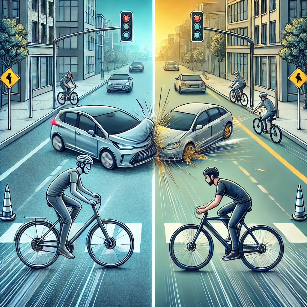 전기자전거 일반자전거 사고 그림