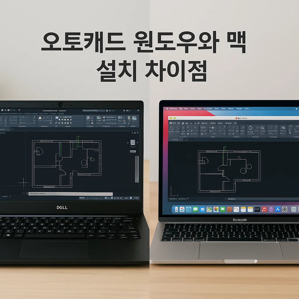 오토캐드 윈도우와 맥 설치 차이점 비교