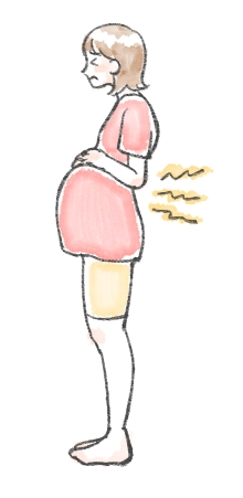 NG서기 자세 배 내밀고 허리로 몸을 지탱하는 자세