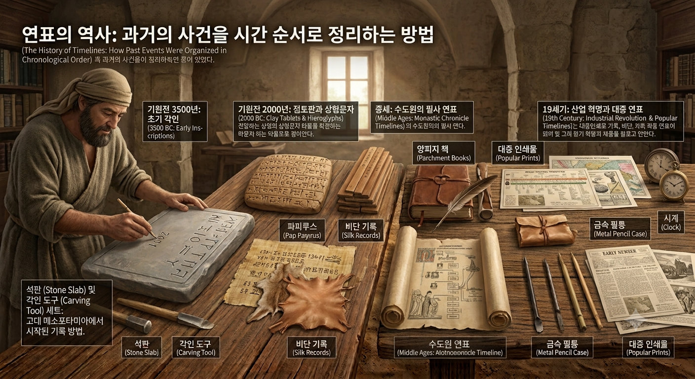 연표의 역사, 과거의 사건을 시간 순서로 정리하는 방법