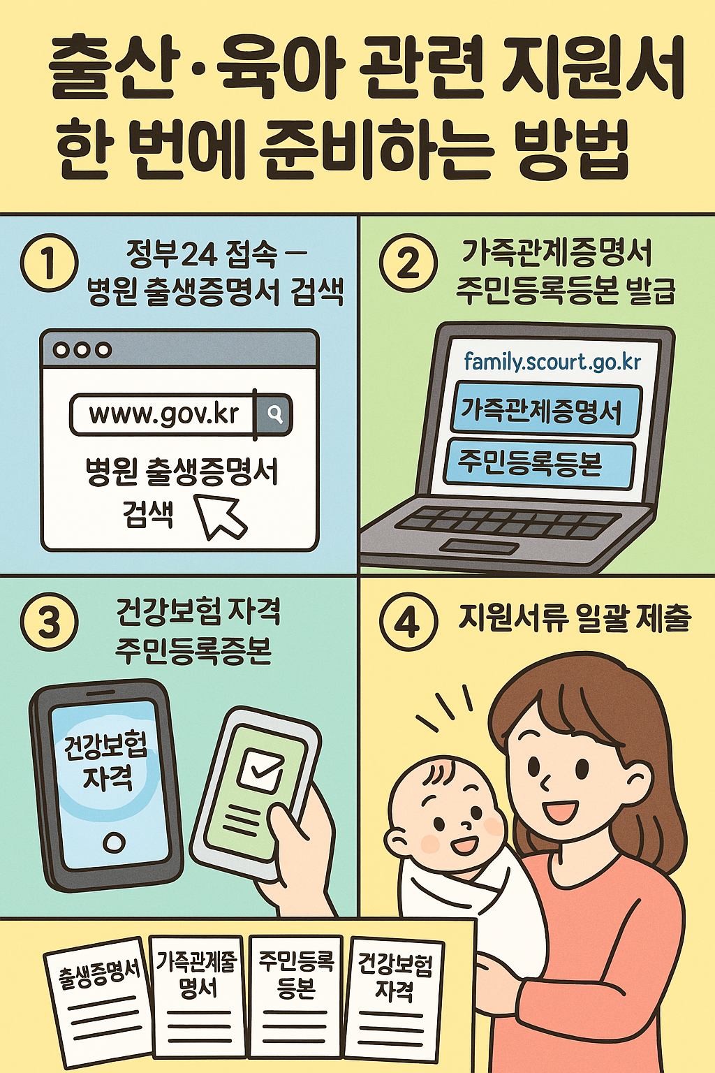 출산·육아 관련 지원서류 한 번에 준비하는 방법