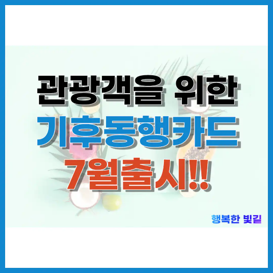 관광객을 위한 기후동행카드