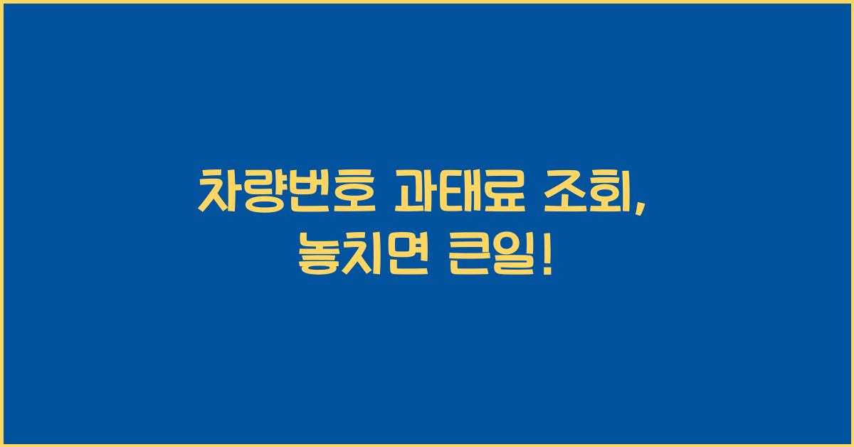 차량번호 과태료 조회