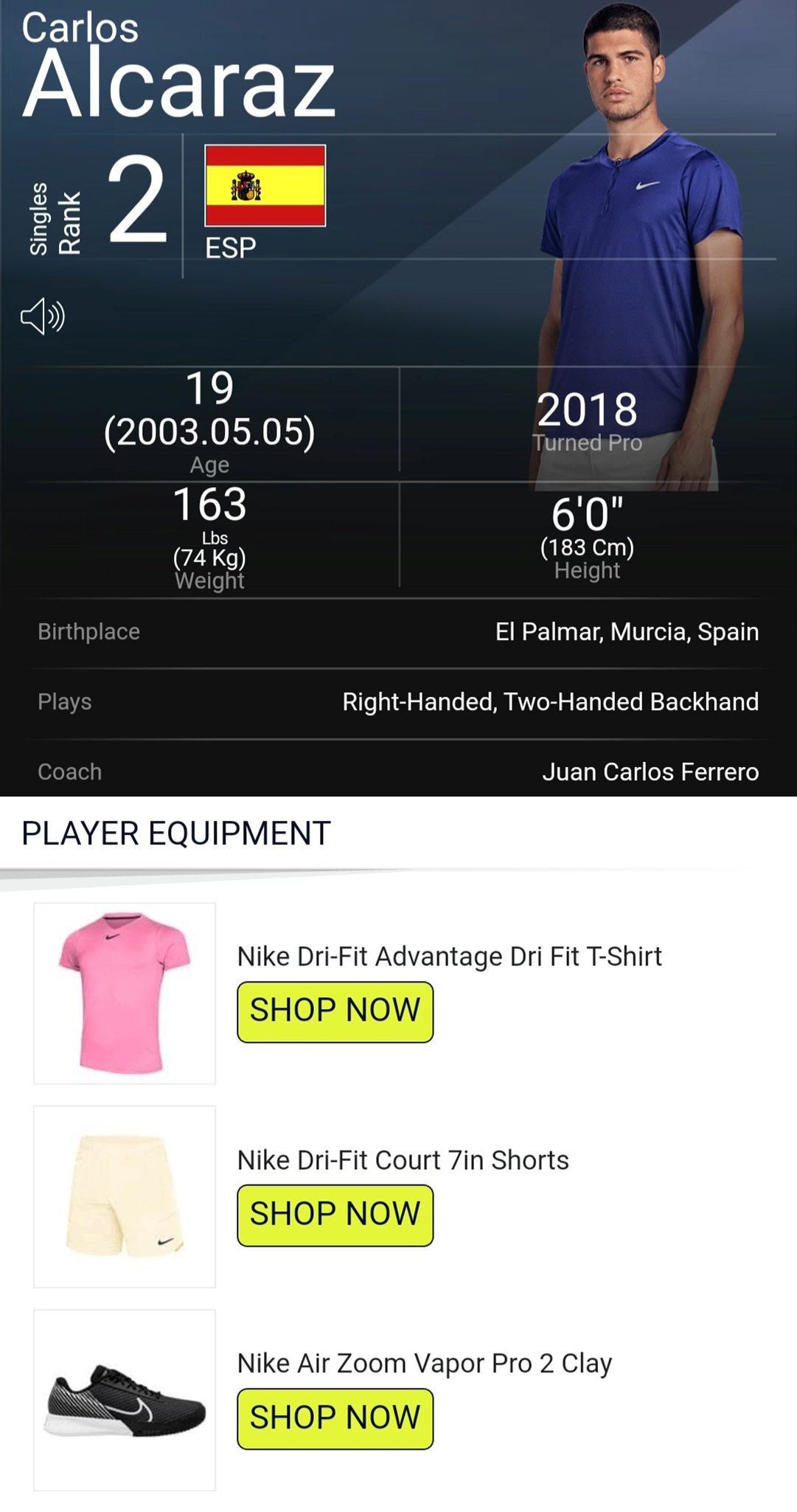 카를로스 알카라스_ATP홈페이지