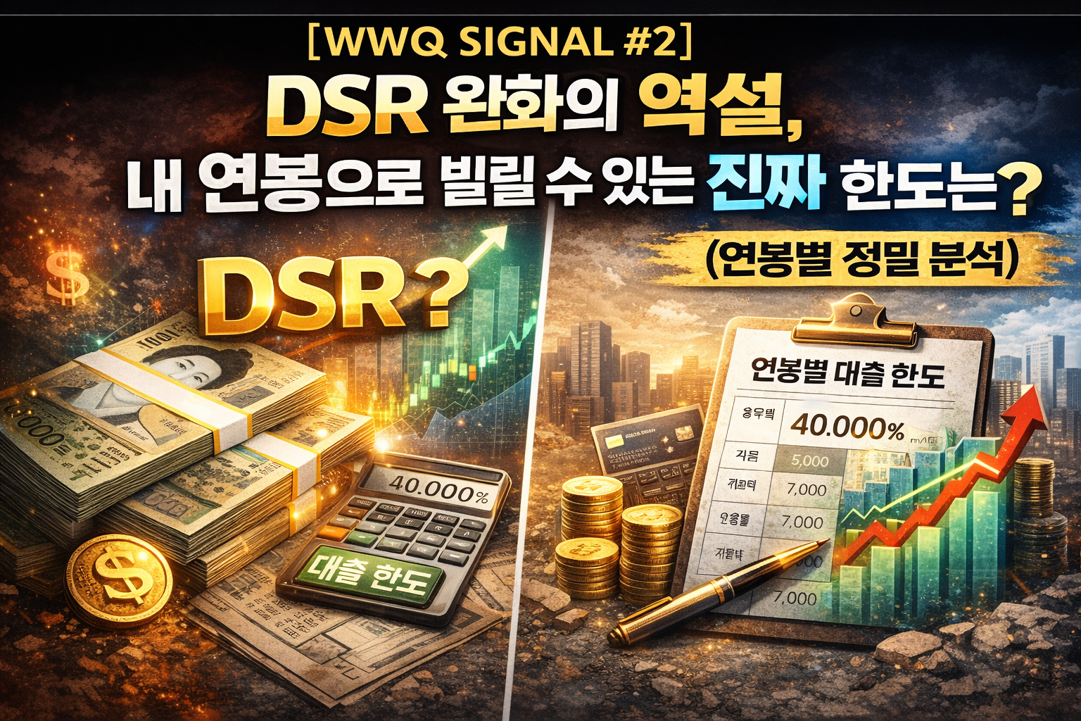 DSR 완화 이후 연봉별 실제 대출 한도를 분석한 WWQ SIGNAL #2 썸네일 이미지