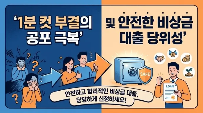 1분 컷 부결의 공포 극복 및 안전한 비상금 대출 당위성