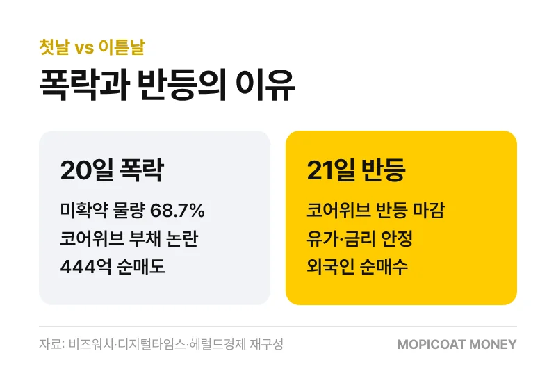엘리스 상장 첫날 폭락과 이튿날 반등 이유 비교