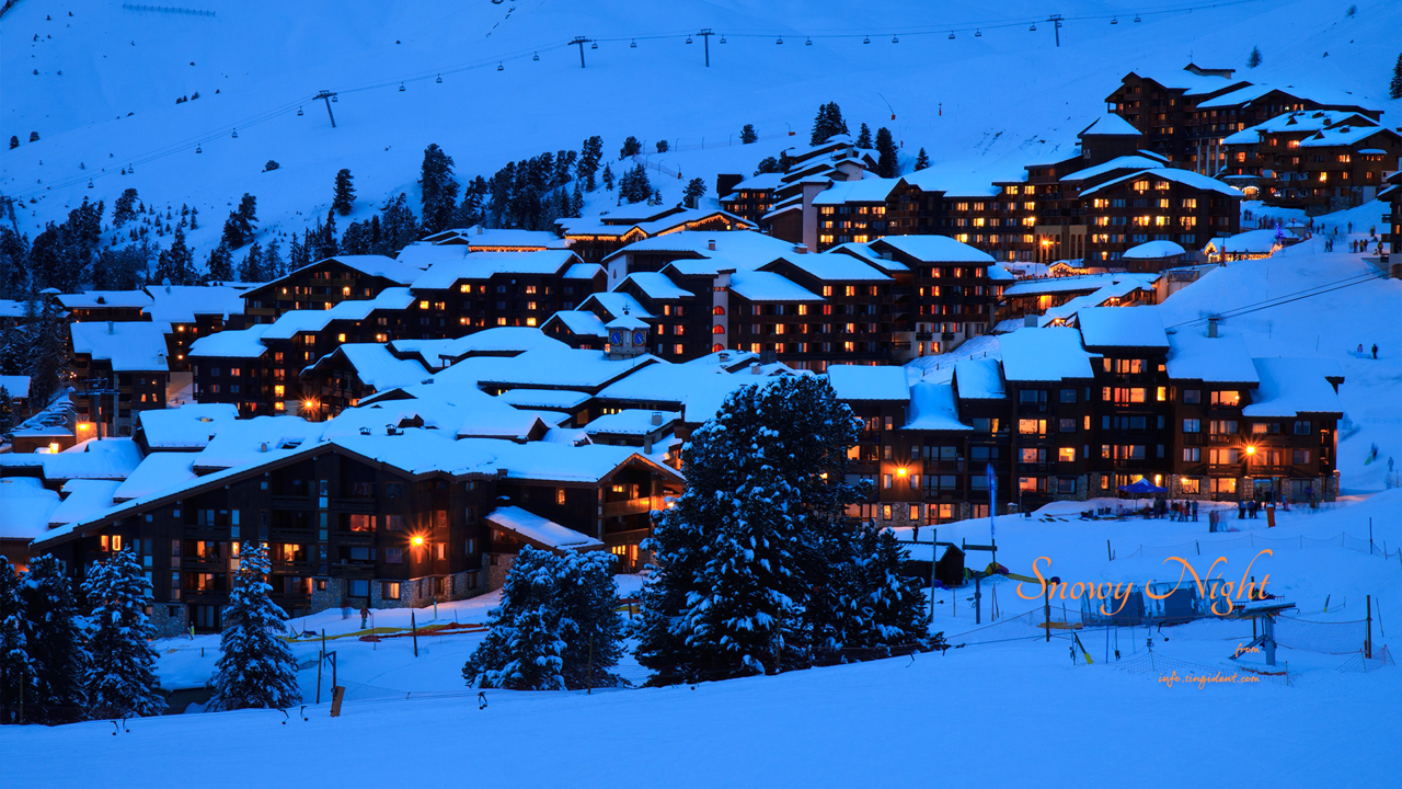 09 눈 내린 마을 C - Snowy Night 겨울배경화면