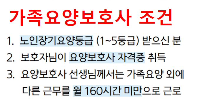 요양보호사 가족케어 급여