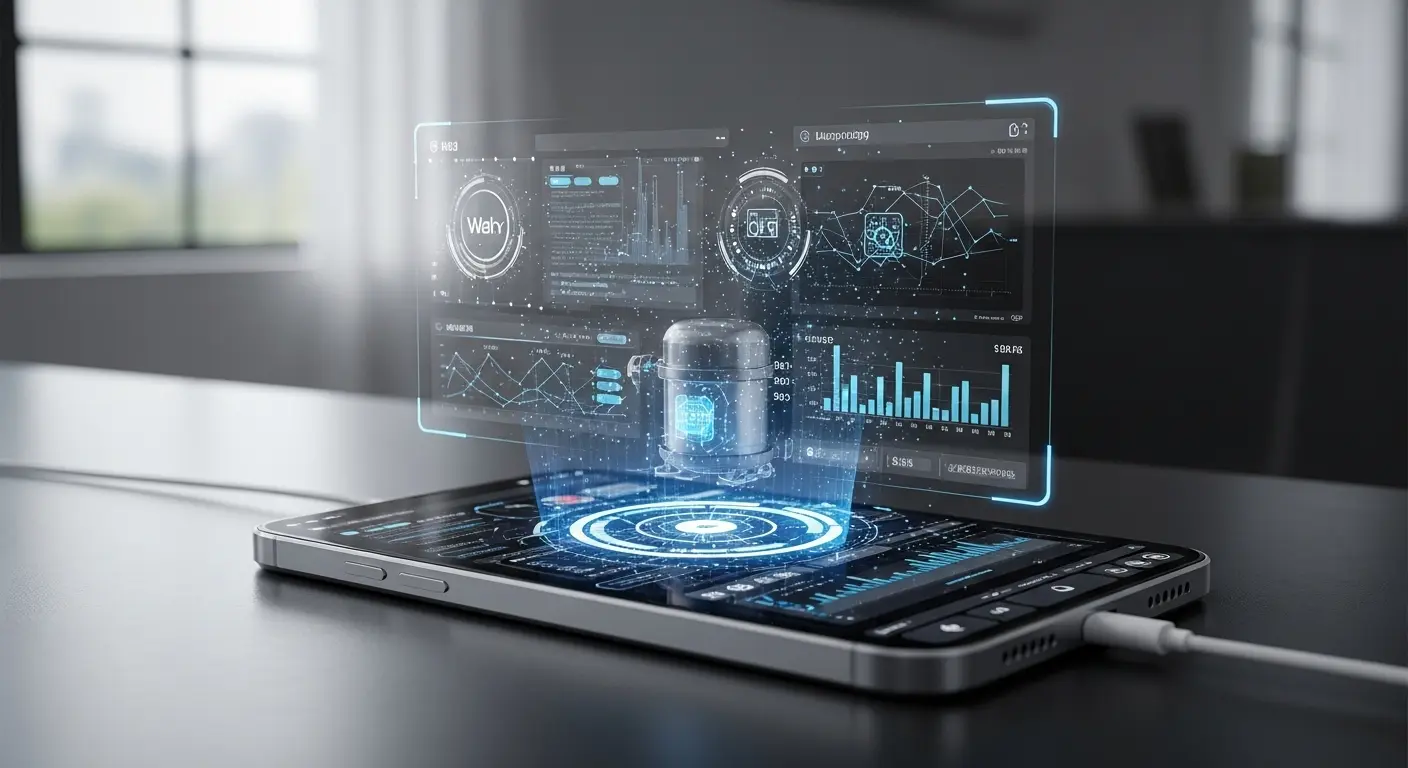 <img src="on_device_ai_solving_storage_battery_limits.webp" alt="작은 스마트 기기 위에서 냉장고처럼 복잡한 AI 연산이 작동하며 배터리와 저장 공간의 제약을 극복하는 장면을 표현한 이미지 입니다">