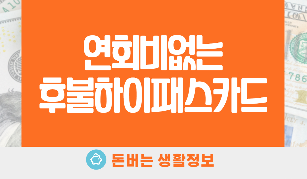 연회비없는 후불하이패스카드