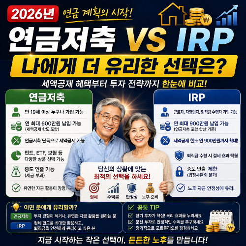 연금저축 vs IRP 핵심 비교