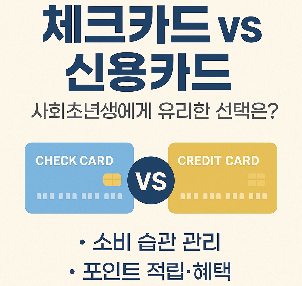 체크카드 vs 신용카드 – 사회초년생에게 유리한 선택은?