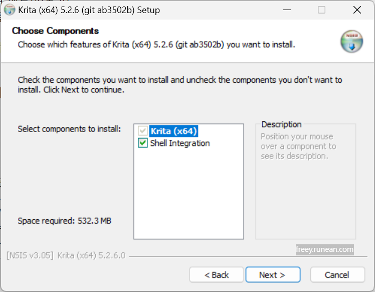 크리타(Krita) 설치 화면