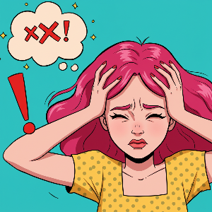 보험 가입할때 실수를 해서 머리 아픈 고객을 표현한 사진