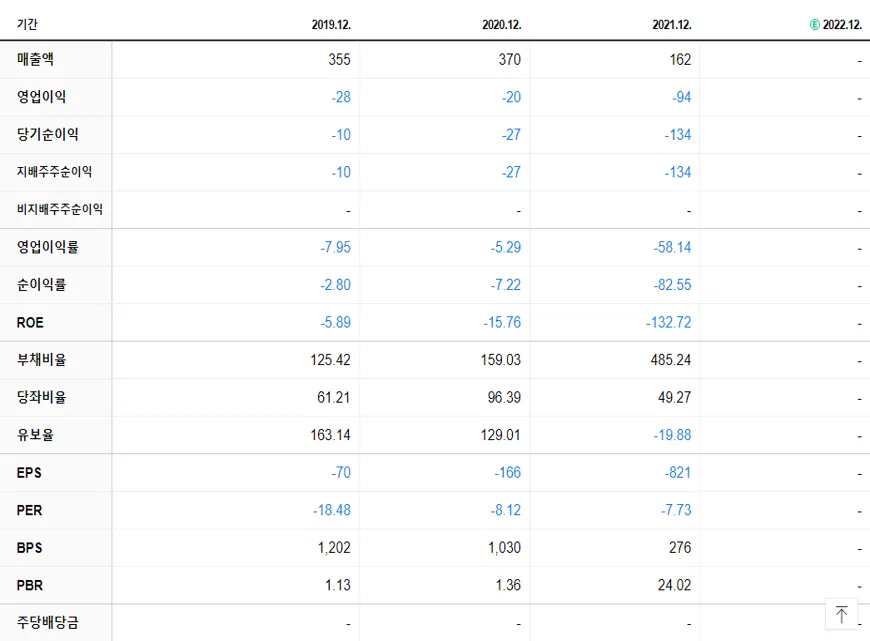 코이즈 재무제표
