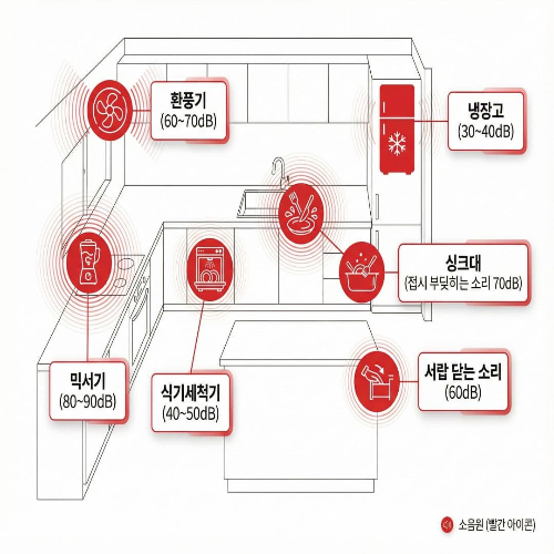 주방 소음 줄이기, 조용하고 편안한 주방 만드는 법